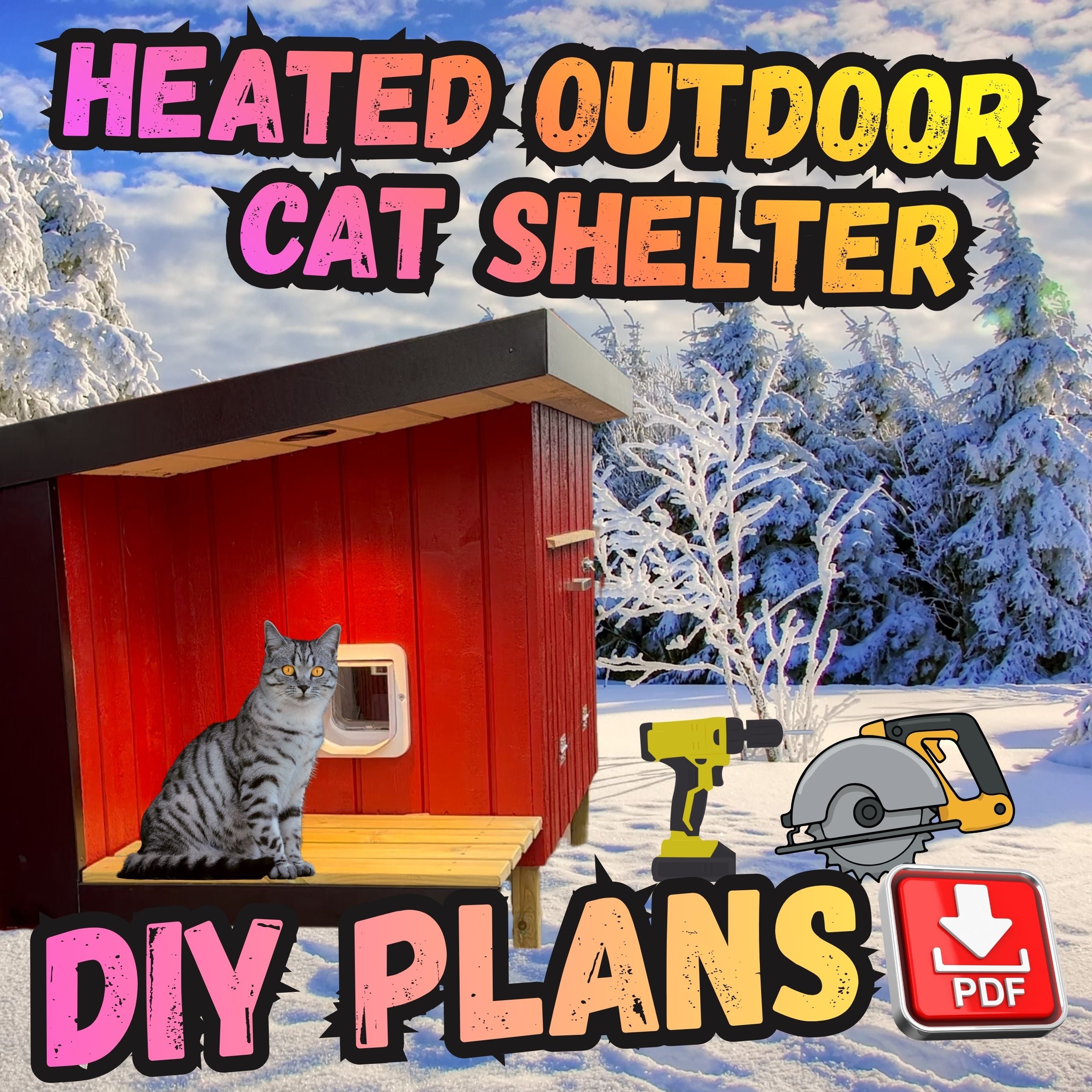 Heated cat shelter by Frengen Engineering YouTube channel